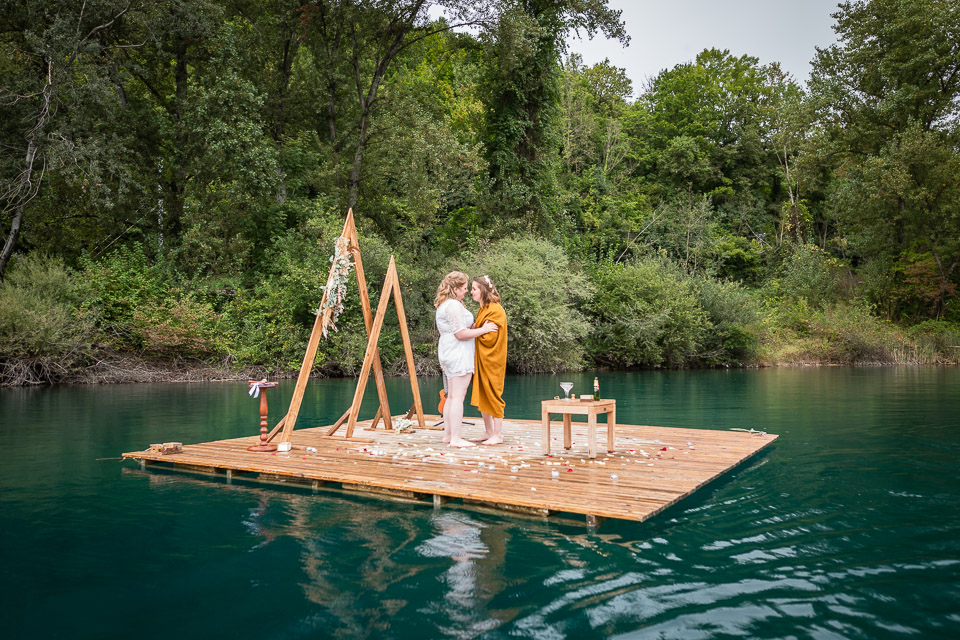 photographe mariage sur l'eau
